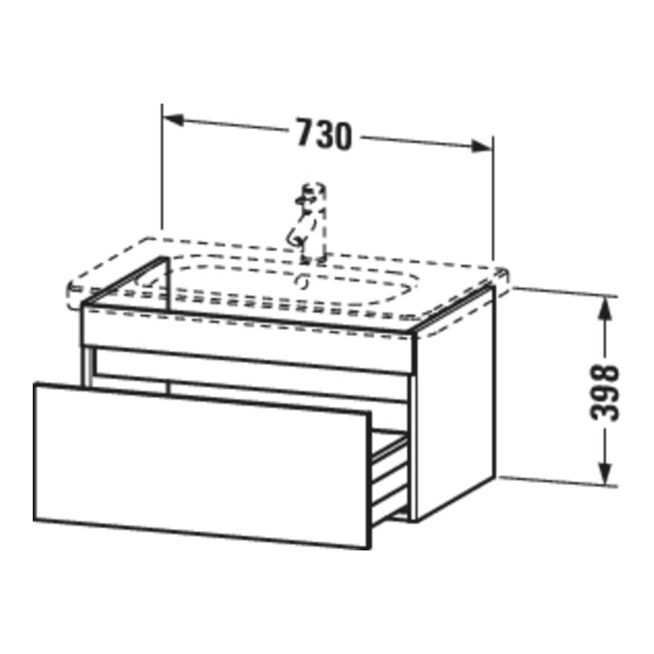 Duravit Meuble sous-vasque DuraStyle 73x44,8 cm, lin, 1 tiroir, suspendu