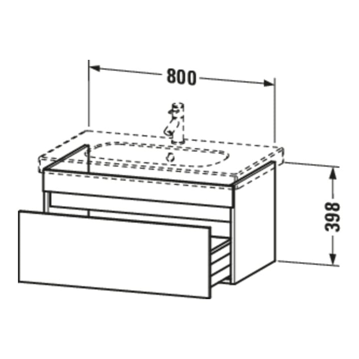 Duravit Meuble sous-vasque DuraStyle 80x45,3 cm, lin, 1 tiroir, suspendu