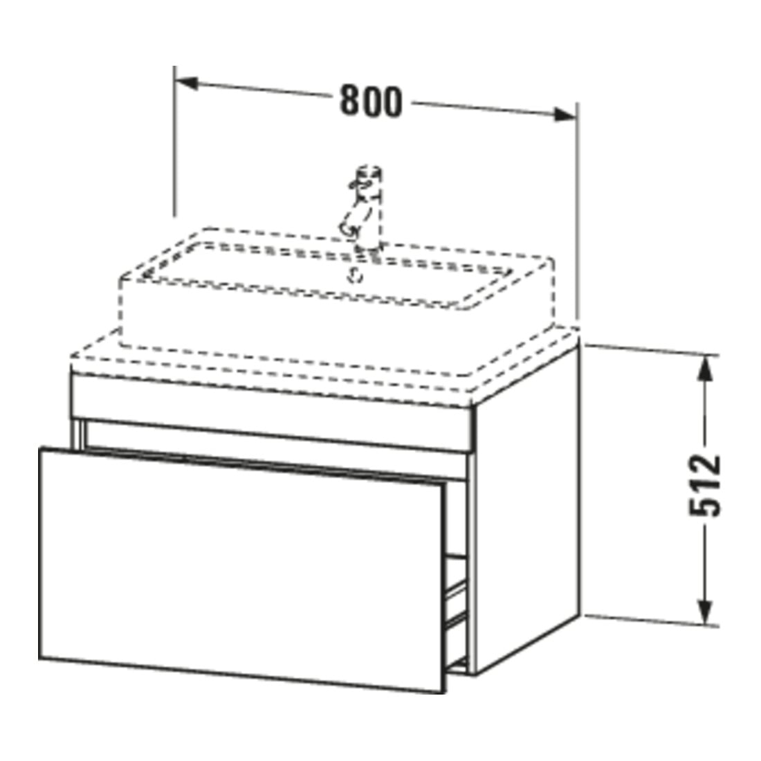 Duravit Meuble sous-vasque DuraStyle 80x54,8 cm, lin, pour console, 1 tiroir