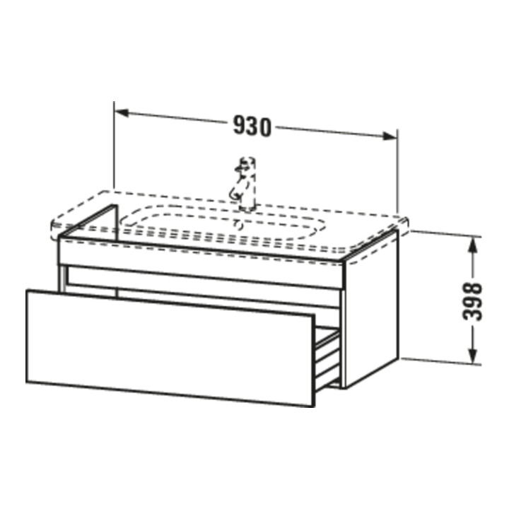 Duravit Meuble sous-vasque DuraStyle 93x44,8 cm, graphite mat, 1 tiroir, suspendu