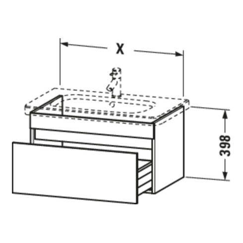 Duravit Meuble sous-vasque DuraStyle 93x44,8 cm, graphite mat, 1 tiroir, suspendu