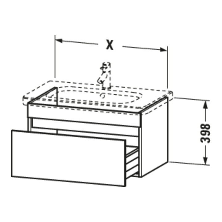 Duravit Meuble sous-vasque DuraStyle 93x44,8 cm, graphite mat, 1 tiroir, suspendu