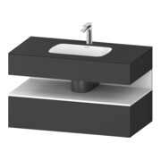 Duravit Meuble sous-vasque encastré Qatego 100x55x60 cm, blanc avec robinetterie, Kon-WTU, niche