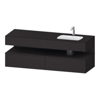 Duravit Meuble sous-vasque encastré Qatego 160x50x60 cm, Kon-WTU, Droit, graphite mat
