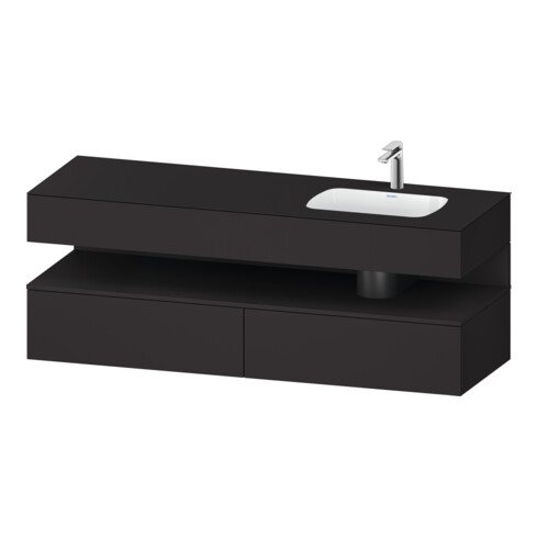 Duravit Meuble sous-vasque encastré Qatego 160x50x60 cm, Kon-WTU, Droit, graphite mat
