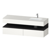 Duravit Meuble sous-vasque encastré Qatego 160x50x60 cm, Kon-WTU, gris mat/blanc mat