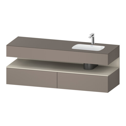 Duravit Meuble sous-vasque encastré Qatego 160x50x60cm, Kon-WTU, blanc, mat/brillant