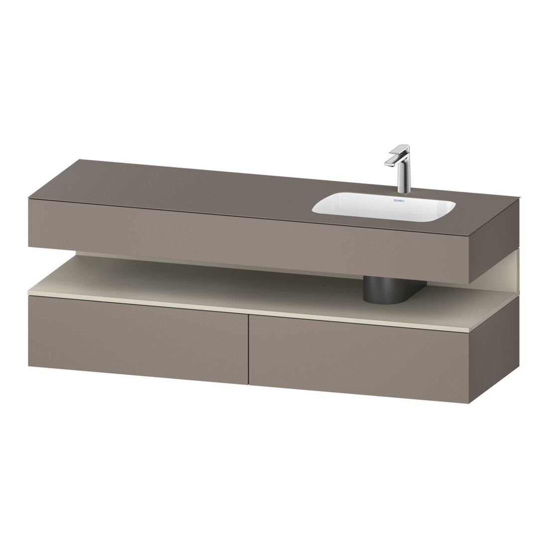 Duravit Meuble sous-vasque encastré Qatego 160x50x60cm, Kon-WTU, blanc, mat/brillant