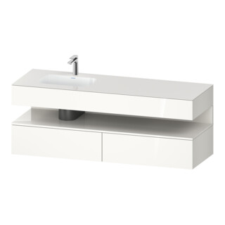 Duravit Meuble sous-vasque encastré Qatego 160x50x60cm, Kon-WTU, lavabo g., blanc hgl