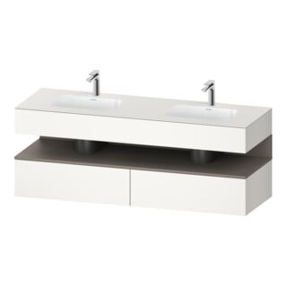 Duravit Meuble sous-vasque encastré Qatego 160x55x60 cm, Kon-WTU, bas mat/blanc mat