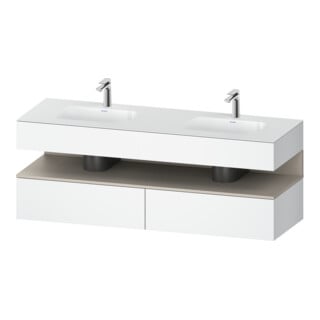 Duravit Meuble sous-vasque encastré Qatego 160x55x60 cm, Kon-WTU, taupe mat/we ma
