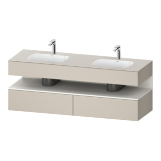 Duravit Meuble sous-vasque encastré Qatego 160x55x60cm, Kon-WTU, B, blanc mat/taupe ma