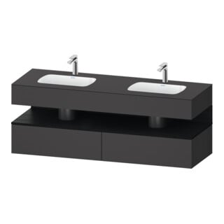 Duravit Meuble sous-vasque encastré Qatego 160x55x60cm, Kon-WTU, blanc/gris marbré