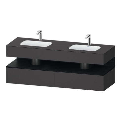Duravit Meuble sous-vasque encastré Qatego 160x55x60cm, Kon-WTU, blanc/gris marbré
