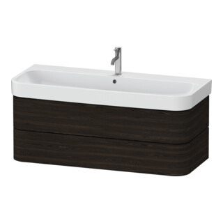 Duravit Meuble sous-vasque Happy D.2 Plus 117,5x49 cm, noyer, 2 tiroirs