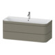Duravit Meuble sous vasque Happy D.2 Plus 117,5x49cm, 2 tiroirs, 1 porte, gris pierre mat