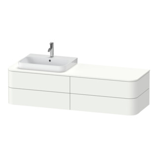 Duravit Meuble sous-vasque Happy D.2 Plus 160x55 cm, 4 tiroirs, blanc mat, gauche