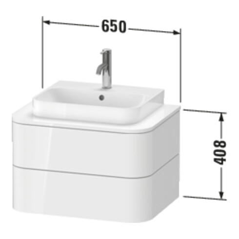 Duravit Meuble sous-vasque Happy D.2 Plus 65x48 cm, 2 tiroirs, graph mat