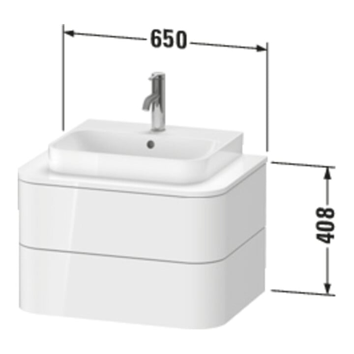 Duravit Meuble sous-vasque Happy D.2 Plus 65x48 cm, 2 tiroirs, graph mat