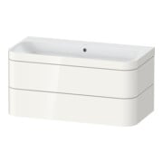 Duravit Meuble sous vasque Happy D.2 Plus 97,5x49 cm, sans trop-plein, blanc brillant, 2 tiroirs