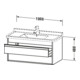 Duravit Meuble sous-vasque Ketho 100x45,5 cm, beige, 2 tiroirs, suspendu