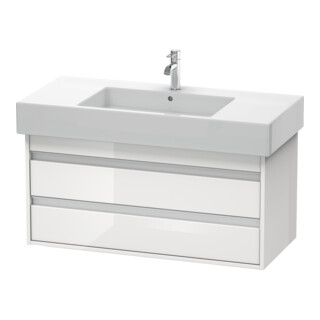 Duravit Meuble sous-vasque Ketho 100x45,5 cm, blanc brillant, 2 tiroirs, suspendu