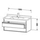 Duravit Meuble sous-vasque Ketho 100x45,5 cm, blanc mat, 2 tiroirs, suspendu
