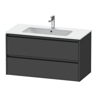 Duravit Meuble sous-vasque Ketho.2 101x48 cm, graphite mat, 2 tiroirs, suspendu