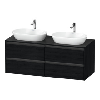 Duravit Meuble sous-vasque Ketho.2 140x55 cm, B bs, blanc œuf, 4 tiroirs, suspendu