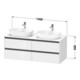 Duravit Meuble sous-vasque Ketho.2 140x55 cm, B bs, blanc œuf, 4 tiroirs, suspendu