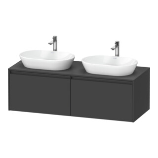 Duravit Meuble sous-vasque Ketho.2 140x55 cm, B bs, graph ma, 2 tiroirs, suspendu