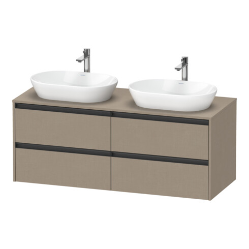 Duravit Meuble sous-vasque Ketho.2 140x55cm, L double face, sans poignée, 4 tiroirs, suspendu