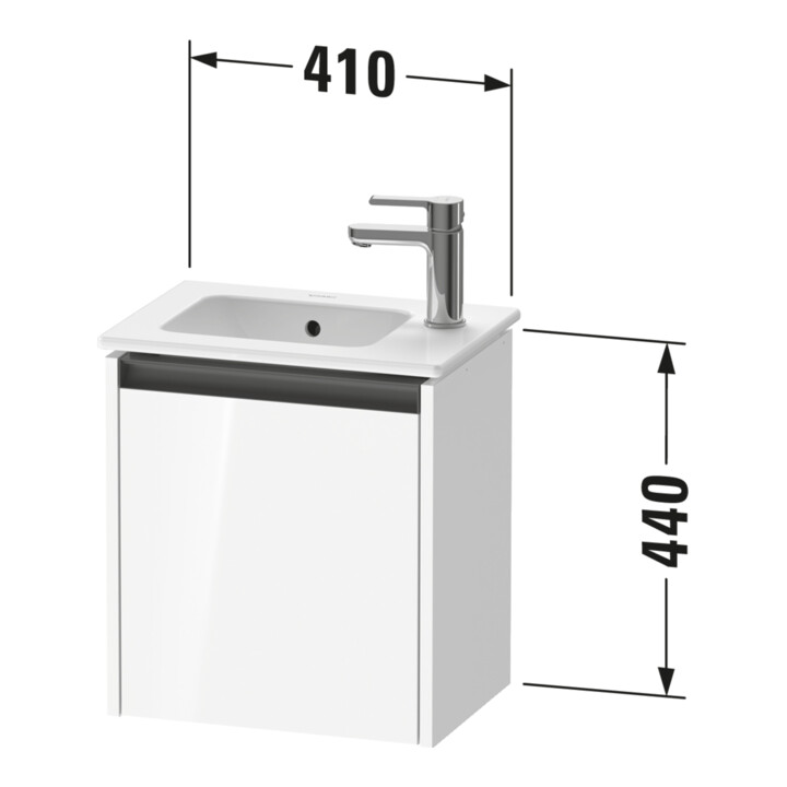 Duravit Meuble sous-vasque Ketho.2 41x29,2x44cm, 1 porte, wd, gauche, blanc œuf