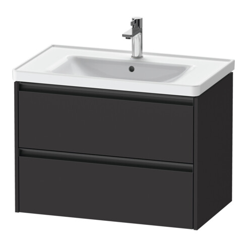 Duravit Meuble sous-vasque Ketho.2 78,4x45,5 cm, graphite mat, 2 tiroirs, suspendu