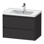 Duravit Meuble sous-vasque Ketho.2 78,4x45,5 cm, graphite mat, 2 tiroirs, suspendu