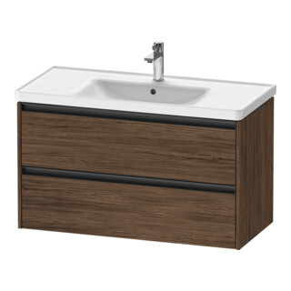 Duravit Meuble sous-vasque Ketho.2 98,4x45,5 cm, noyer foncé, 2 tiroirs, suspendu