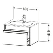 Duravit Meuble sous-vasque Ketho 60x47,5 cm, blanc brillant, 1 tiroir, suspendu-4