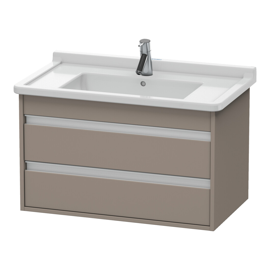 Duravit Meuble sous-vasque Ketho 80x45,5 cm, blanc mat, 2 tiroirs, suspendu
