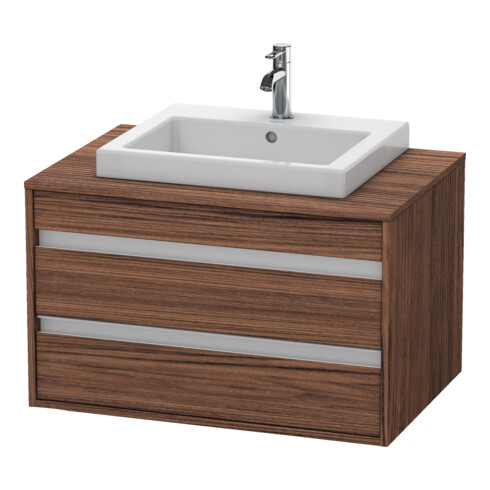 Duravit Meuble sous-vasque Ketho 80x55 cm, N d, lavabo encastré central, 2 tiroirs