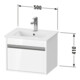 Duravit Meuble sous-vasque Ketho Compact 50x41,2x41 cm, 1 tiroir, suspendu, bas mat-4