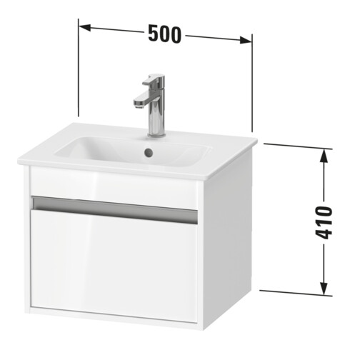 Duravit Meuble sous-vasque Ketho Compact 50x41,2x41 cm, 1 tiroir, suspendu, bas mat