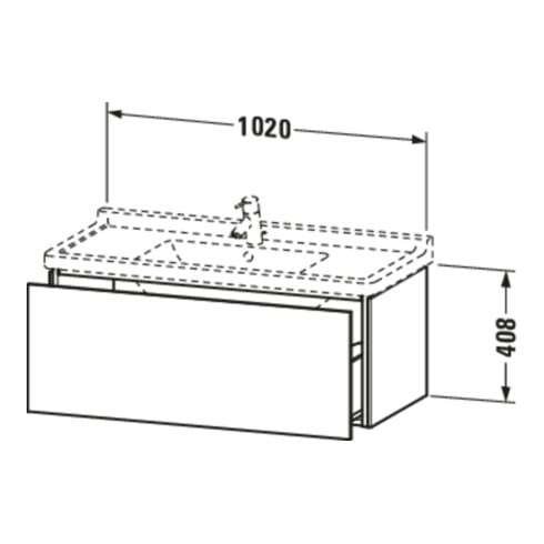 Duravit Meuble sous-vasque L-Cube 102x46,9 cm, marbre œuf, 1 tiroir, suspendu