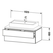 Duravit Meuble sous-vasque L-Cube 102x54,7 cm, marbre œuf, 2 tiroirs-5