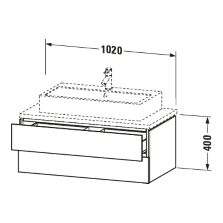 Duravit Meuble sous-vasque L-Cube 102x54,7 cm, marbre œuf, 2 tiroirs