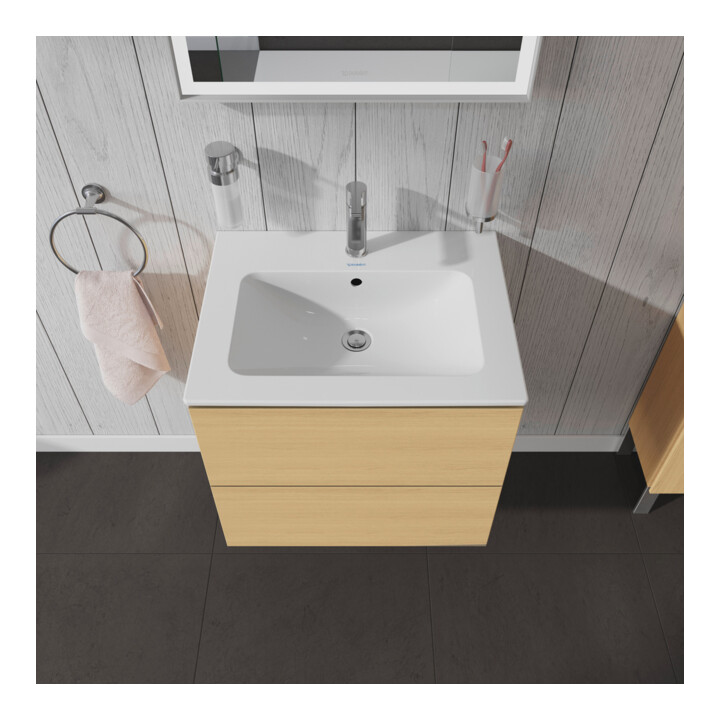 Duravit Meuble sous-vasque L-Cube 62x48,1 cm, blanc œuf, 2 tiroirs, suspendu