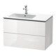 Duravit Meuble sous-vasque L-Cube 82x48,1x55 cm, 2 tiroirs, lavabo à gauche, blanc brillant-1