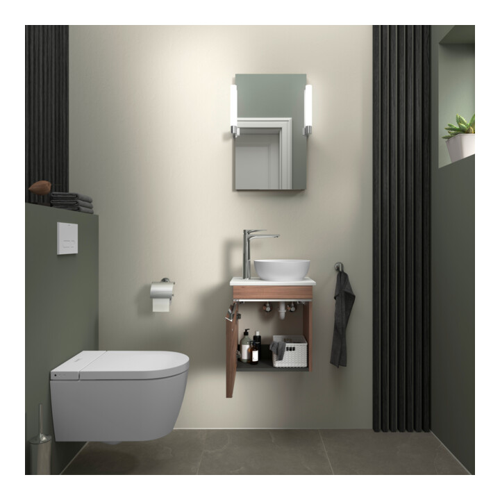 Duravit Meuble sous-vasque mural Sivida 40x44x32,5 cm, porte, G chr, gauche, noyer naturel
