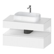 Duravit Meuble sous-vasque Qatego 100x55x60 cm, blanc mat, laqué, 1 tiroir-1