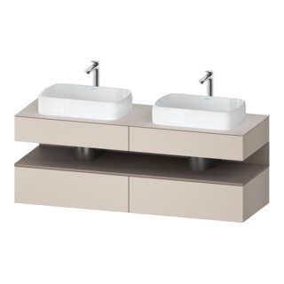 Duravit Meuble sous-vasque Qatego 160x55x60 cm, avec porte et tiroir, Pl, évier double face