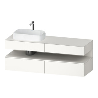 Duravit Meuble sous-vasque Qatego 160x55x60 cm, blanc mat, console, évier gauche